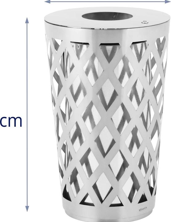 Actual product image Ulsonix Abfalleimer Mülleimer rund Edelstahl / verzinkter Stahl Grau Ø 500 × 800 mm (61 l)