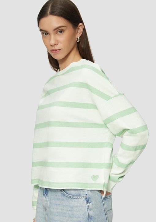 Produktbild S.Oliver Sweatshirt Sweatshirt mit Streifen und überschnittener Schulter (XL)