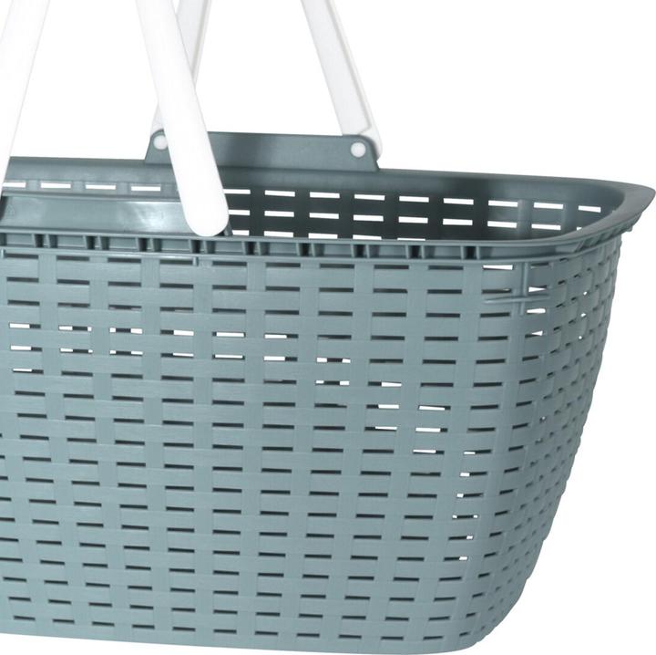 Actual product image Mojawo Tragbarer Einkaufskorb Wäschekorb Wäschesammler Henkel 23 Liter Grün (23 l)