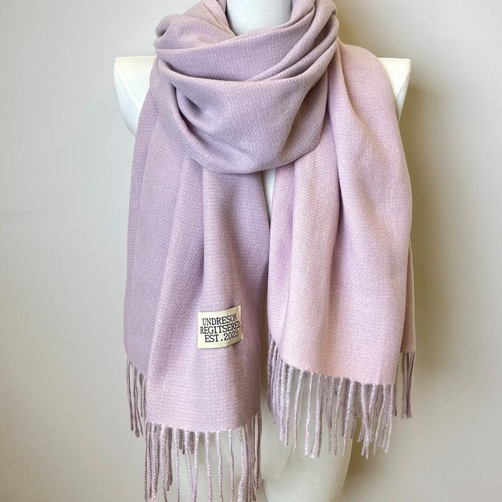 Actual product image Only-Bags.Store Double Sided Scarf Two Colours Simple Basic Imitation Cashmere Tassel Scarf Autumn Winter