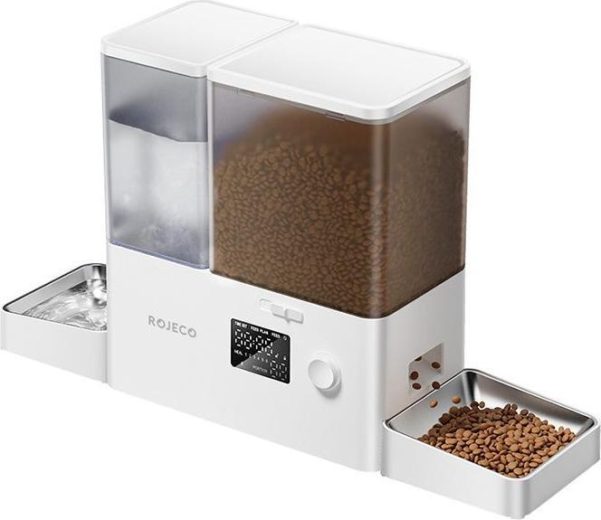 Rojeco 2 in 1 Haustier Trinkbrunnen und Futterspender (500 cl)