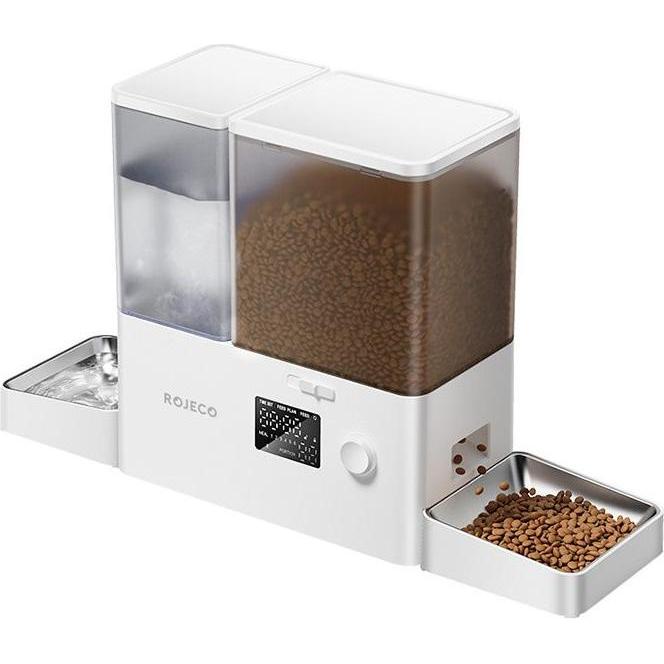 Meilleurs prix pour Rojeco Fontaine d'eau et distributeur de nourriture 2 en 1 pour animaux domestiques (500 cl), Gamelle