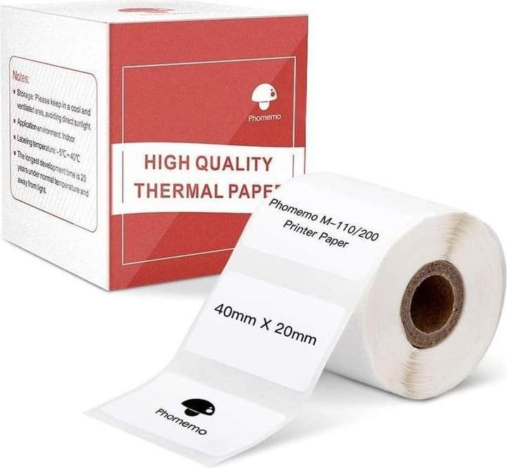 Phomemo 320 pezzi di etichette termiche quadrate 20x40 mm per M110 / M200