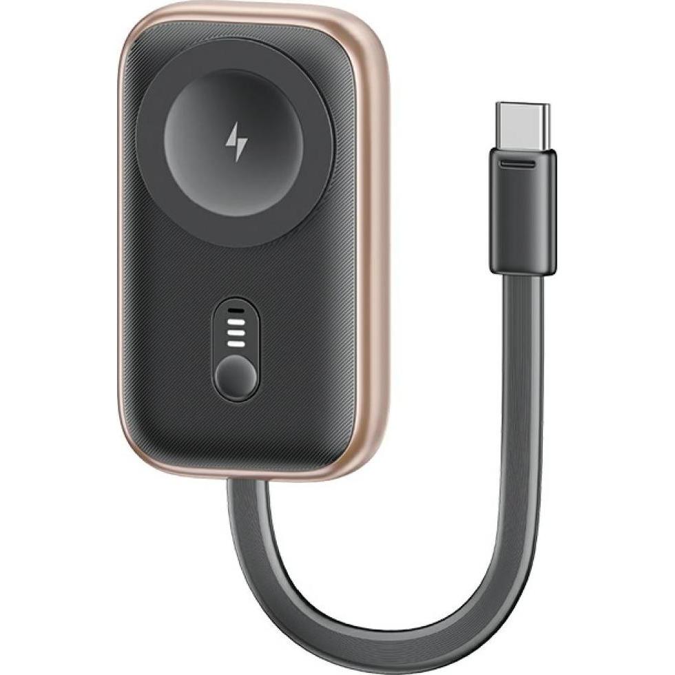 Usams Inductive charger for Apple Watch CD245 2-in-1 with 1200mAh powerbank + USB-C cable tarnish, Accessori per smartwatch, Grigio