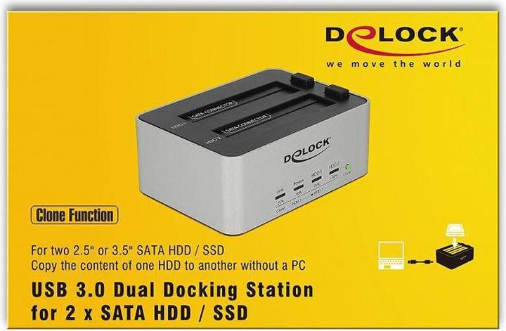 Image du produit Delock Double station d'accueil pour 2 x SATA HDD / SSD