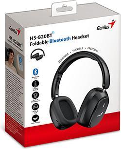 Produktbild Genius HS-820BT Kophörer mit Mikrofon, schnurlos, schwarz, bluetooth (Kabellos)