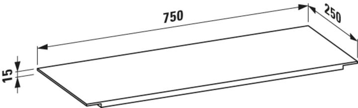 Actual product image Laufen Kartell Shelf for bathtub, W/D/H: 750/250/15 mm, H3853320
