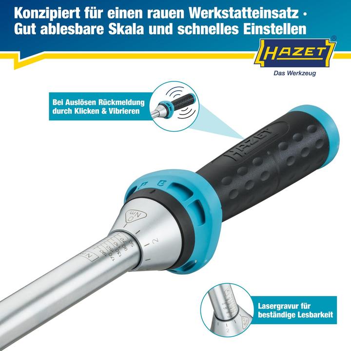 Produktbild HAZET Drehmomentschlüssel 5122-3CT ∙ Nm min-max: 40 - 200 Nm ∙ Toleranz: 3% ∙ Vierkant 12,5 mm (1/2… (1/2", 40 - 200 Nm)
