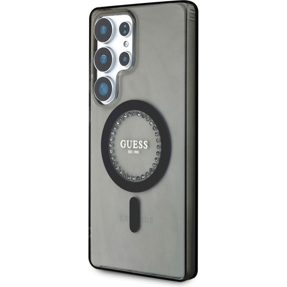 Thumbnail - Guess Etui Rhinestones Printed Classic Logo MagSafe Samsung Galaxy S25 Ultra czarny (Samsung Galaxy S25), Smartphone Hül...