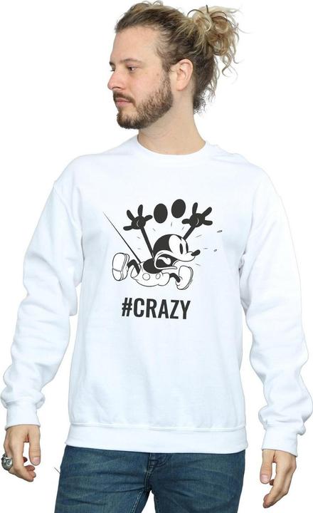 Actual product image Disney Mens Mickey Mouse #Crazy Sweatshirt (XXL)