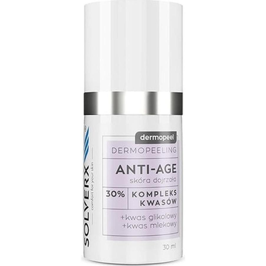 Solverx, Pulizia viso, DERMOPEEL peeling 30% kwas glikolowy 30ml (Scrub detergente, 30 ml)