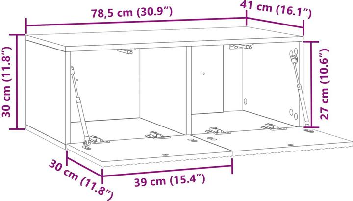 Produktbild vidaXL Wandschrank (41 x 30 x 30 cm)