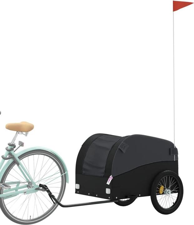 Produktbild VidaXL Fahrradanhänger Schwarz 45 kg Eisen,Farbe