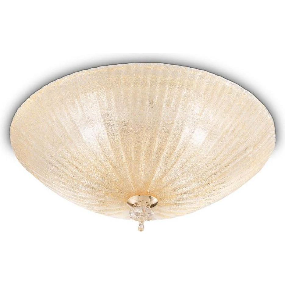 Ideal lux, Wandleuchte + Deckenleuchte, SHELL Deckenleuchte E27 6-fach ⌀600mm dimmbar Amber 140193 (E27)