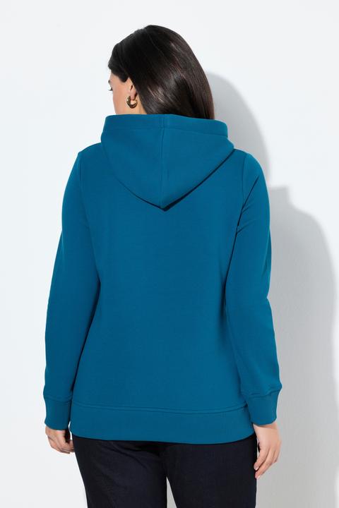 Produktbild Ulla Popken Hoodie, Rippbündchen, Kapuze, Langarm (54)