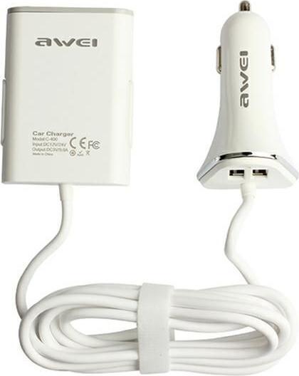 Actual product image Awei lad. sam. C400 9.6A 4xUSB High Speed bialywhite