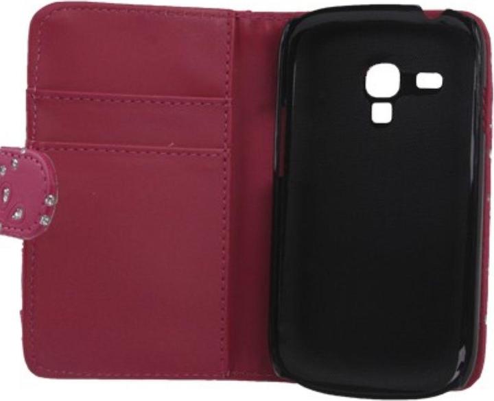 Produktbild König Design Handytasche Flip Strass für Handy Samsung Galaxy S3 mini pink (Samsung Galaxy S3 Mini)
