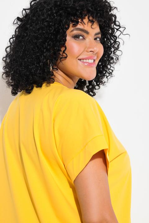 Immagine prodotto Ulla Popken T-shirt dal taglio oversize con ananas brillante, scollo a girocollo e mezze maniche (62)