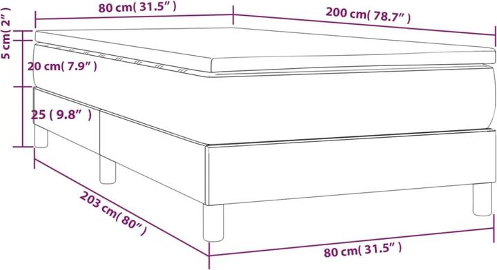 Produktbild vidaXL Boxspringbett (80 x 200 cm)