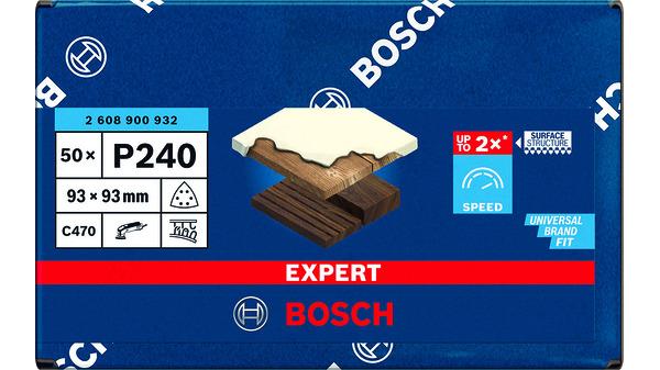 Immagine prodotto Bosch Professional Zubehör EXPERT C470 Carta abrasiva per levigatrice a delta, 93 mm, G 240, 50 pezzi. (240)