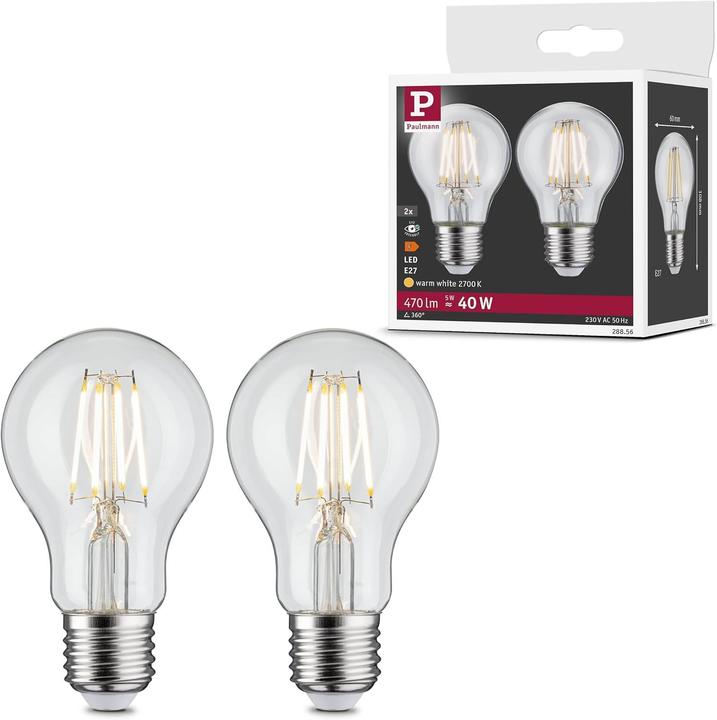 Produktbild Paulmann Allgebrauchslampe 2er Set (E27, 470 lm, 2x)