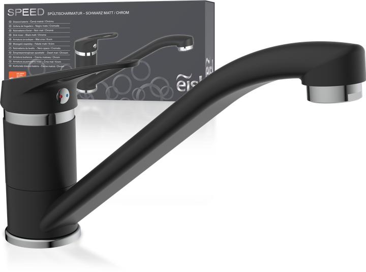 Produktbild Eisl Wasserhahn Küche SPEED Spültischarmatur Schwarz matt Chrom Schwenkbar NI182SCR-B