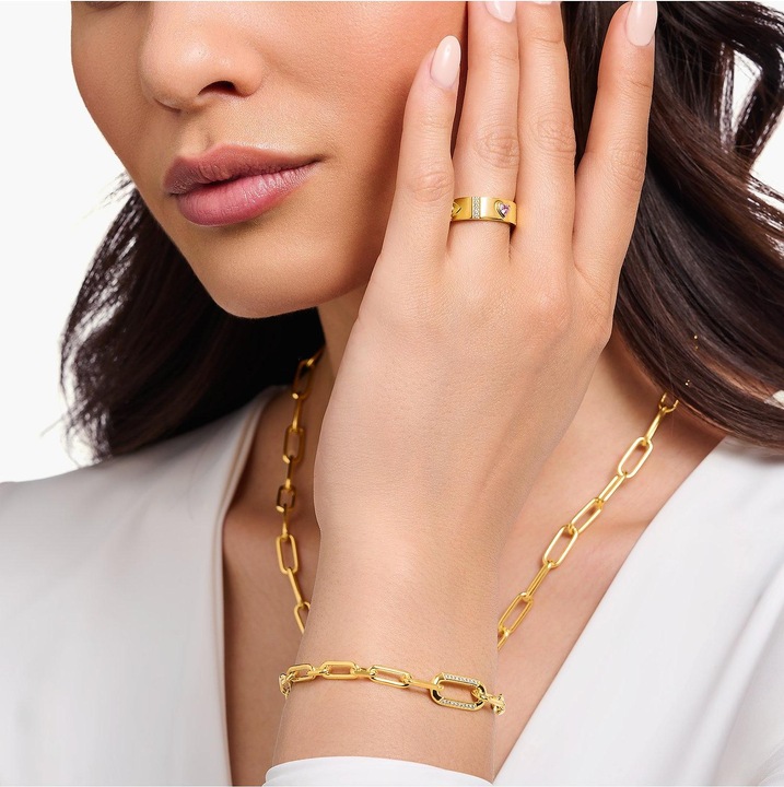 Produktbild Thomas Sabo Ring mit kosmischen Symbolen und bunten Steinen vergoldet (54, 925 Silber)