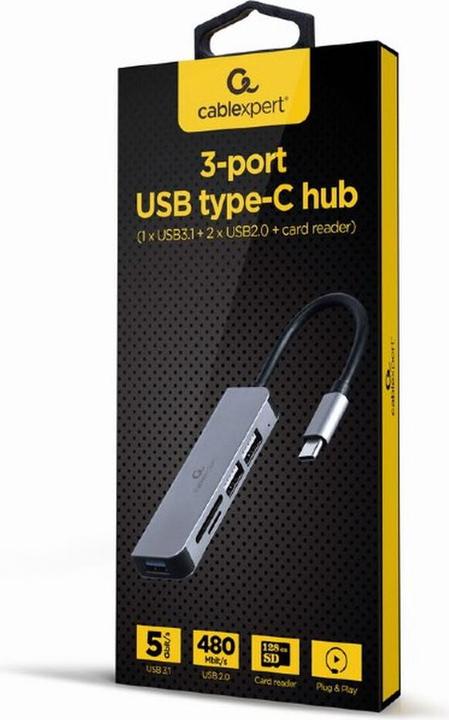 Image du produit Gembird USB Type-C 3-port USB hub (USB-C, 3 ports)