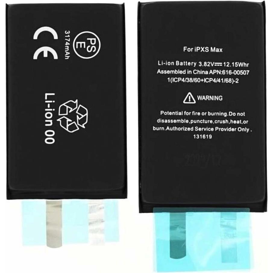 OEM - Smartphone Battery (18524) - without Flex-Cable - iPhone XS Max - 3174mAh - Black, Batteria smartphone
