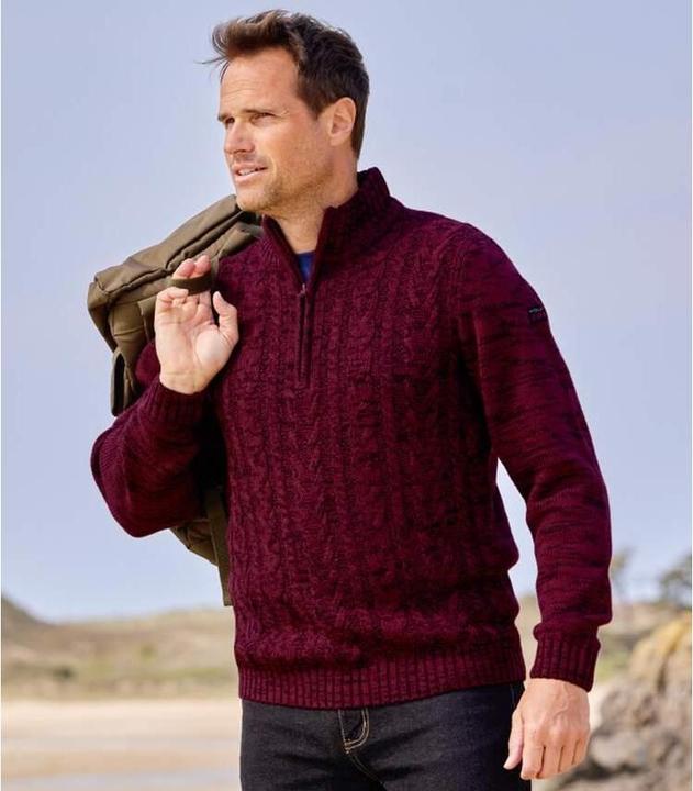 Produktbild Atlas For Men Strickpullover mit TroyerKragen und Zopfmuster (XXL)