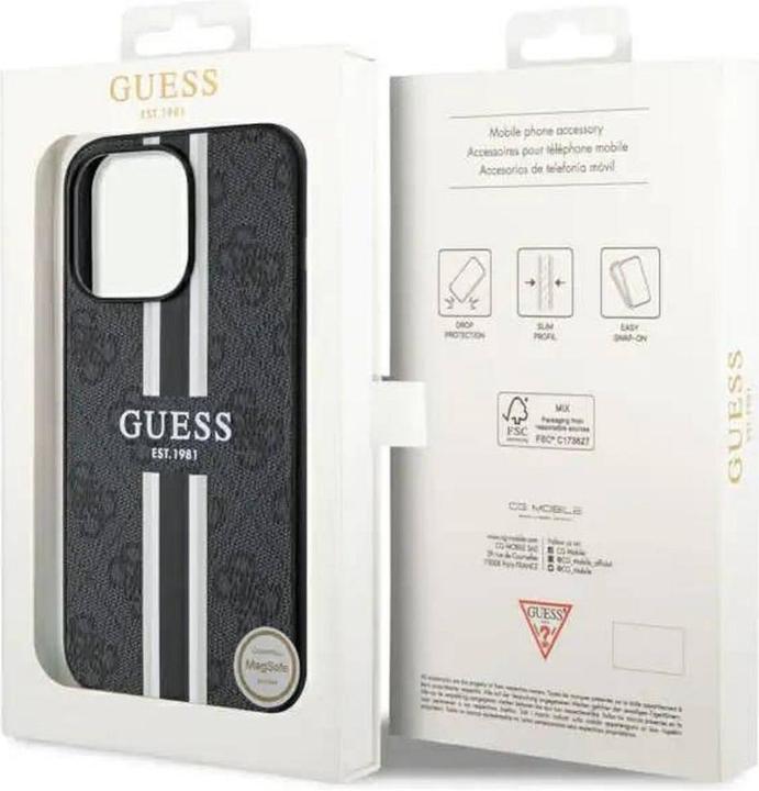 Produktbild Guess GUHMP13LP4RPSK iPhone 13 Pro / 13 6,1" czarny/black hardcase 4G Printed Stripes MagSafe (Apple iPhone 13 Pro)