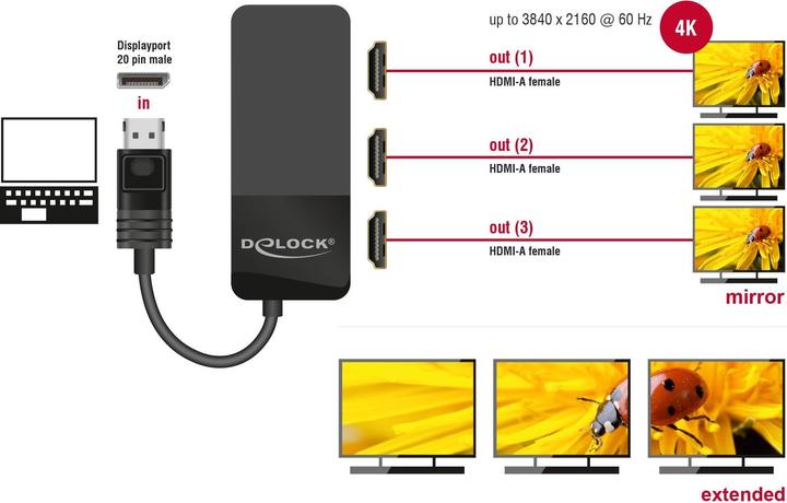 Produktbild Delock DisplayPort zu (HDMI, 12.50 cm)