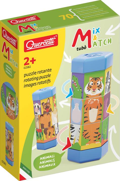 Quercetti Twist Puzzle Animali Tubo Mix and Match, 2582