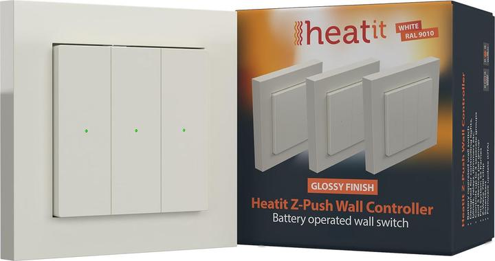 Heatit Bedieningselementen - Interrupteur sans fil Z-Wave+ 700 Z-Push Wandcontroller