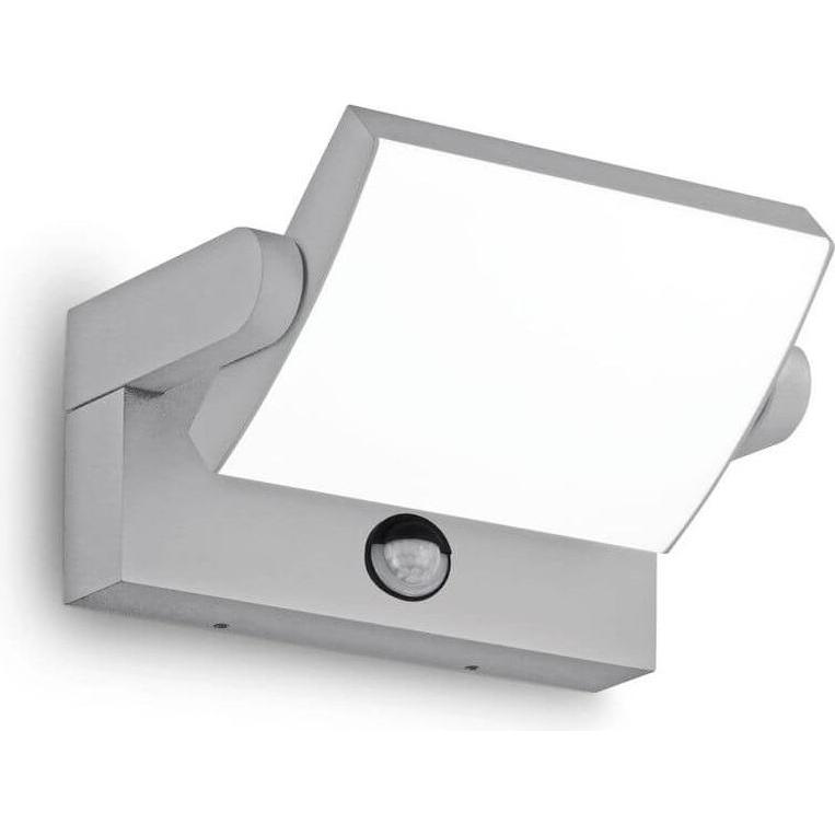 Ideal lux, Gartenbeleuchtung, SWIPE LED Wandleuchte 21W Grau IP54 warmweiss 326870 (2000 lm, IP54)