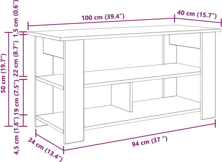 Actual product image vidaXL TV-Ständer (100 x 40 x 50 cm)