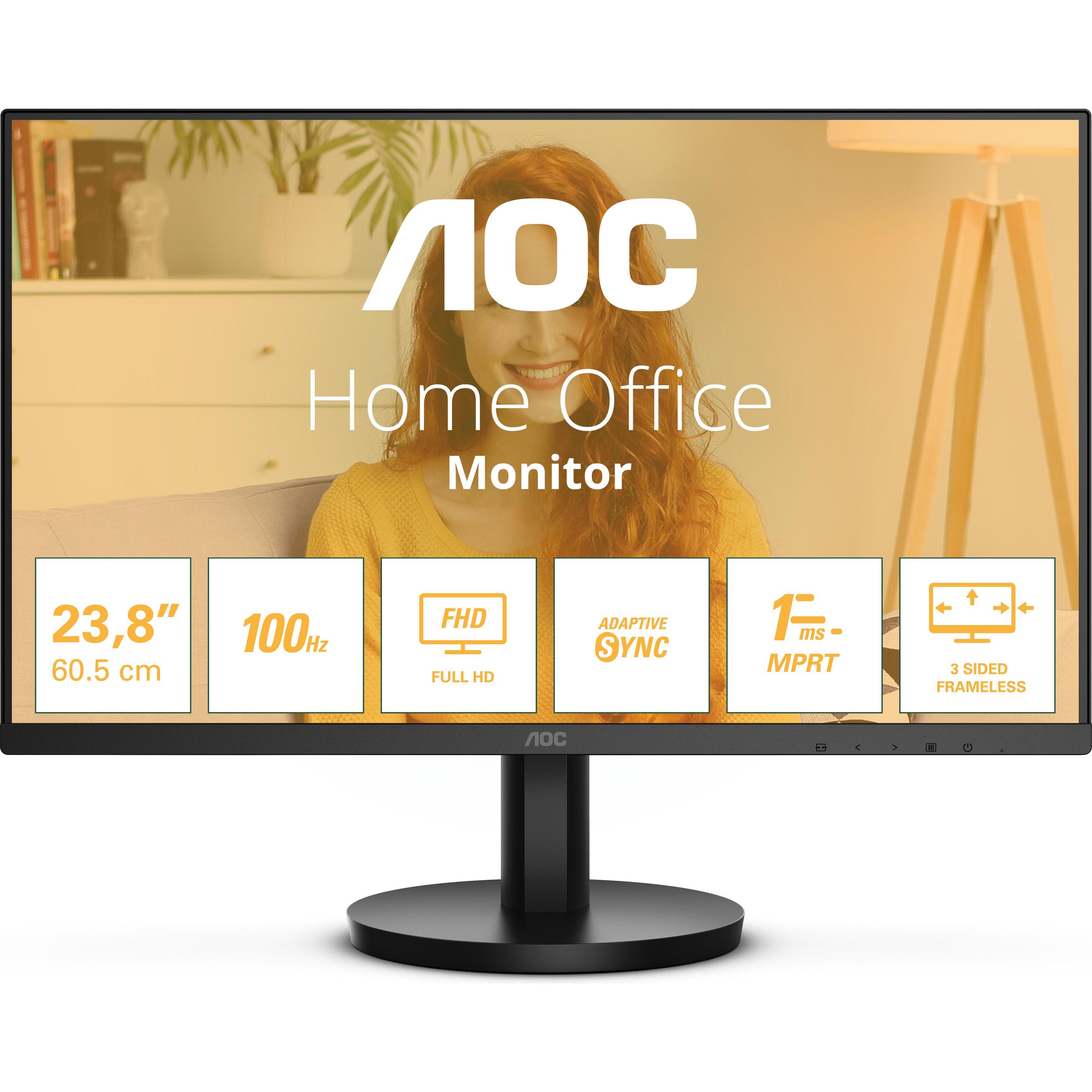 AOC 24B3HMA2 (1920 x 1080 Pixel, 23.80"), Monitor, Schwarz