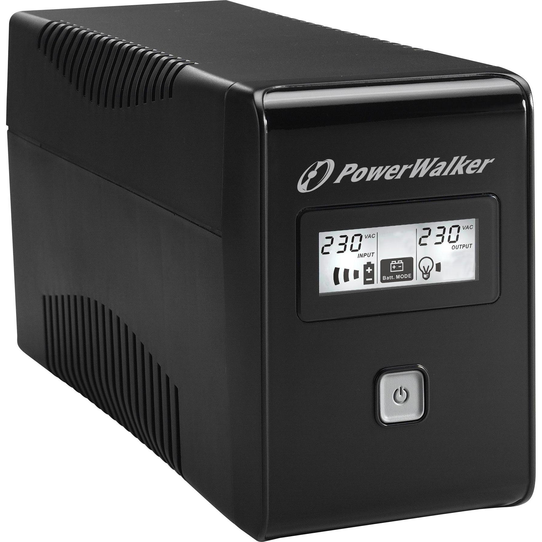 Powerwalker VI 650 LCD Schuko 650VA / 360W Line-Interactive USV Tower AVR LCD (650 VA, 360 W, Line-Interaktiv USV), USV