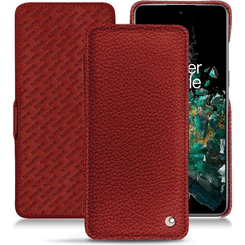 Noreve Lederschutzhülle horizontal (OnePlus 10T), Smartphone Hülle, Rot