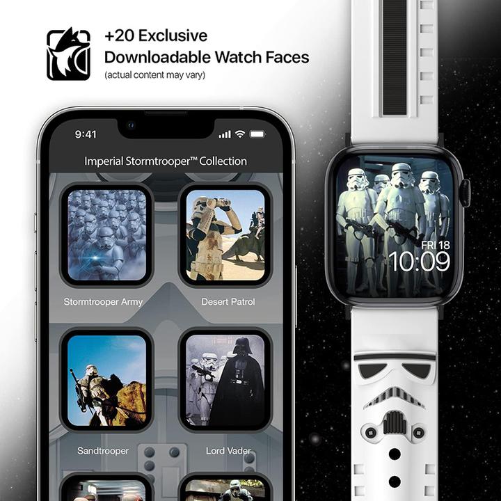 Immagine prodotto Moby Fox Star Wars - Apple Watch Armband 38/40/41/42/44/45/49 mm (Stormtrooper 3D) (Silicone)