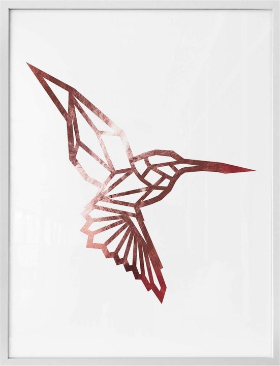 Immagine prodotto Trenddeko Colibrì Origami - look oro rosa (40 x 50 cm)