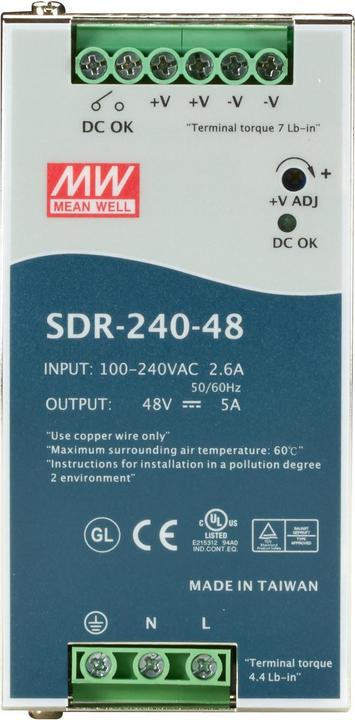 Actual product image MeanWell Mean Well DIN Rail Power Supply