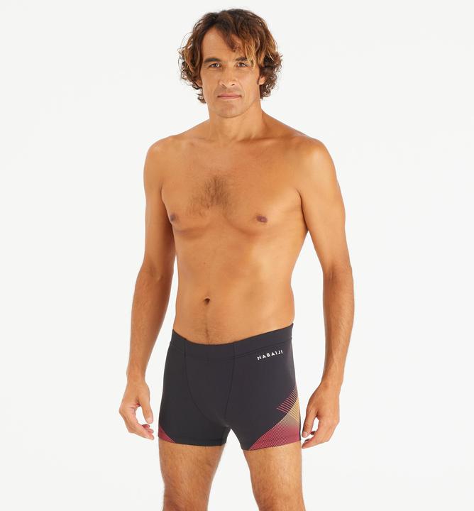 Immagine prodotto Nabaiji Boxer da bagno da uomo - 500 Fiti Tria nero/rosso (40)