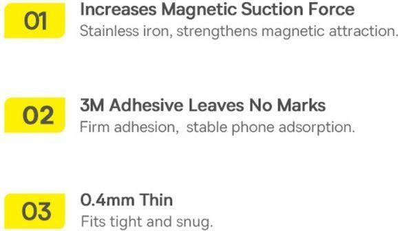 Actual product image Baseus Halo Series Magnetic Metal Ring2pcs/packSilver