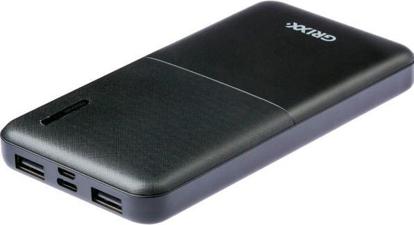Productafbeelding Grixx Powerbank 10000mAh Micro USB & USB-C Zwart (10000 mAh)