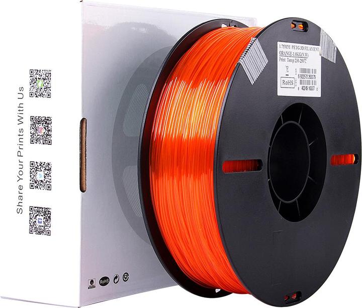 Productafbeelding eSUN PETG 1,75mm Oranje 1kg 3D Filament (PETG, 1.75 mm, 1000 g, Oranje)