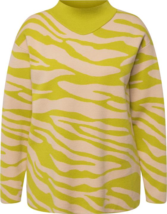 Actual product image Ulla Popken Zebra Print Mock Turtleneck Long Sleeve Sweater (46, 48)