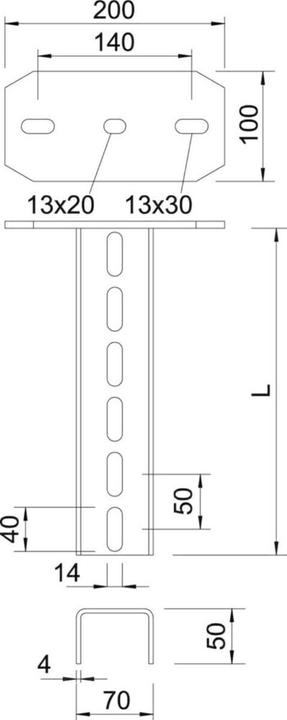 Actual product image OBO Bettermann OBO US 7 K/180 FT 1800mm U-shaped handle