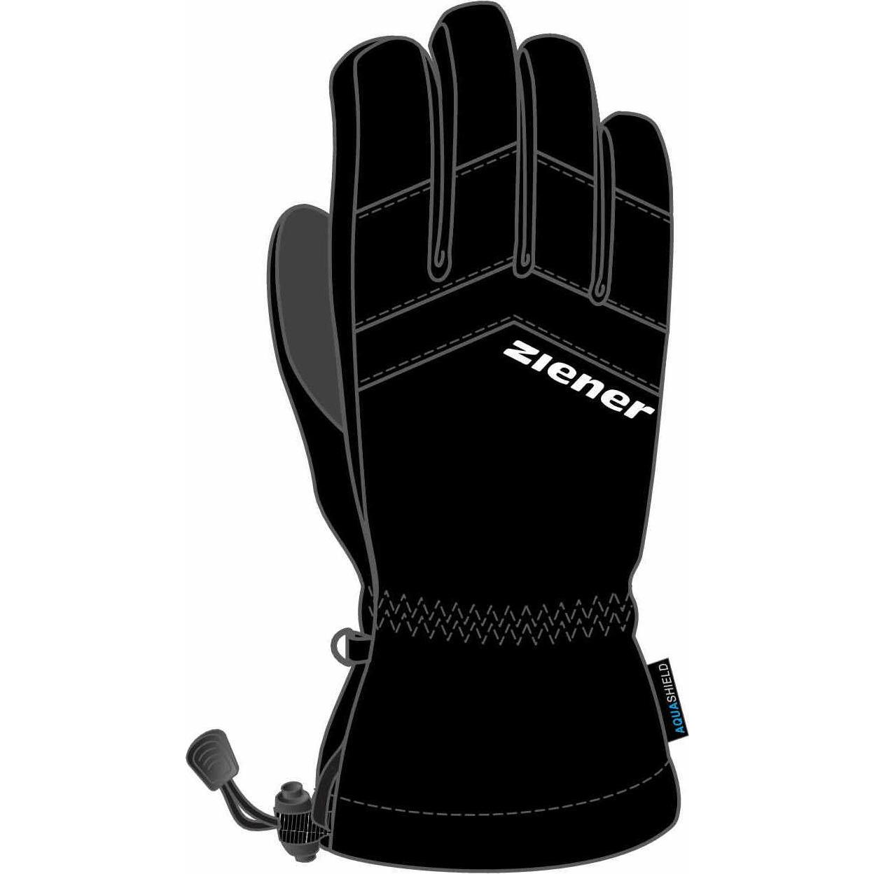 Thumbnail - Ziener, Unisex, Handschuhe, Kinder LETT AS glove junior Ski-Handschuhe / Wintersport wasserdicht, atmungsaktiv,, schwarz...