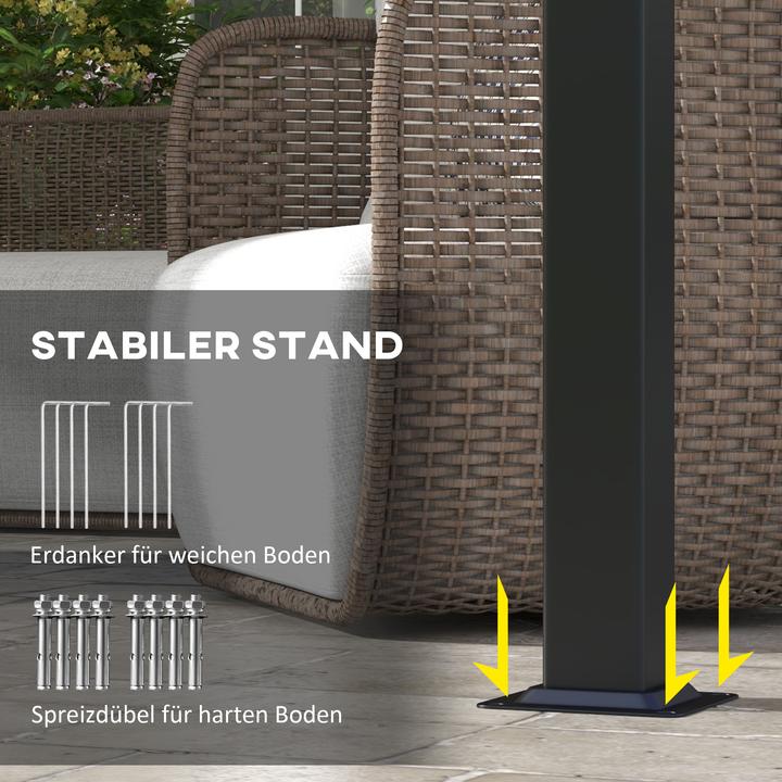 Produktbild Outsunny Pergola Stahl, Polyester Beige (357 cm, 296 cm)